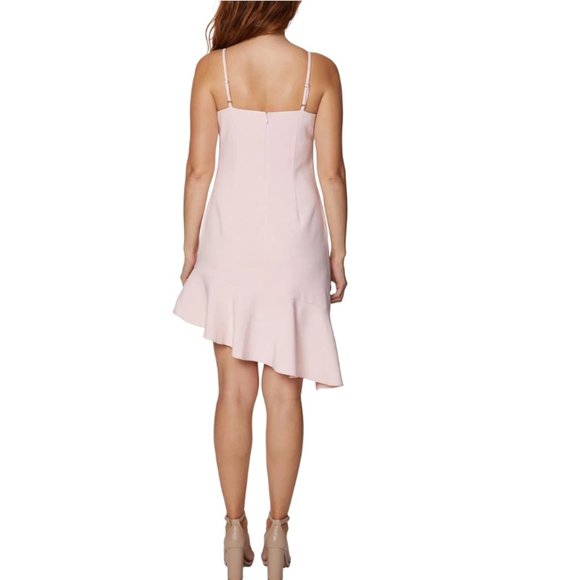 BCBGeneration Carnation Pink Lily Asymmetrical Hem Spaghetti Strap Slip Dress - Picture 3 of 15